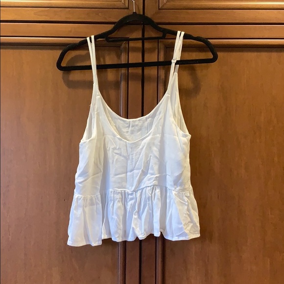 Wide flowy ruffles loose peplum spaghetti strap crop top - Picture 5 of 5